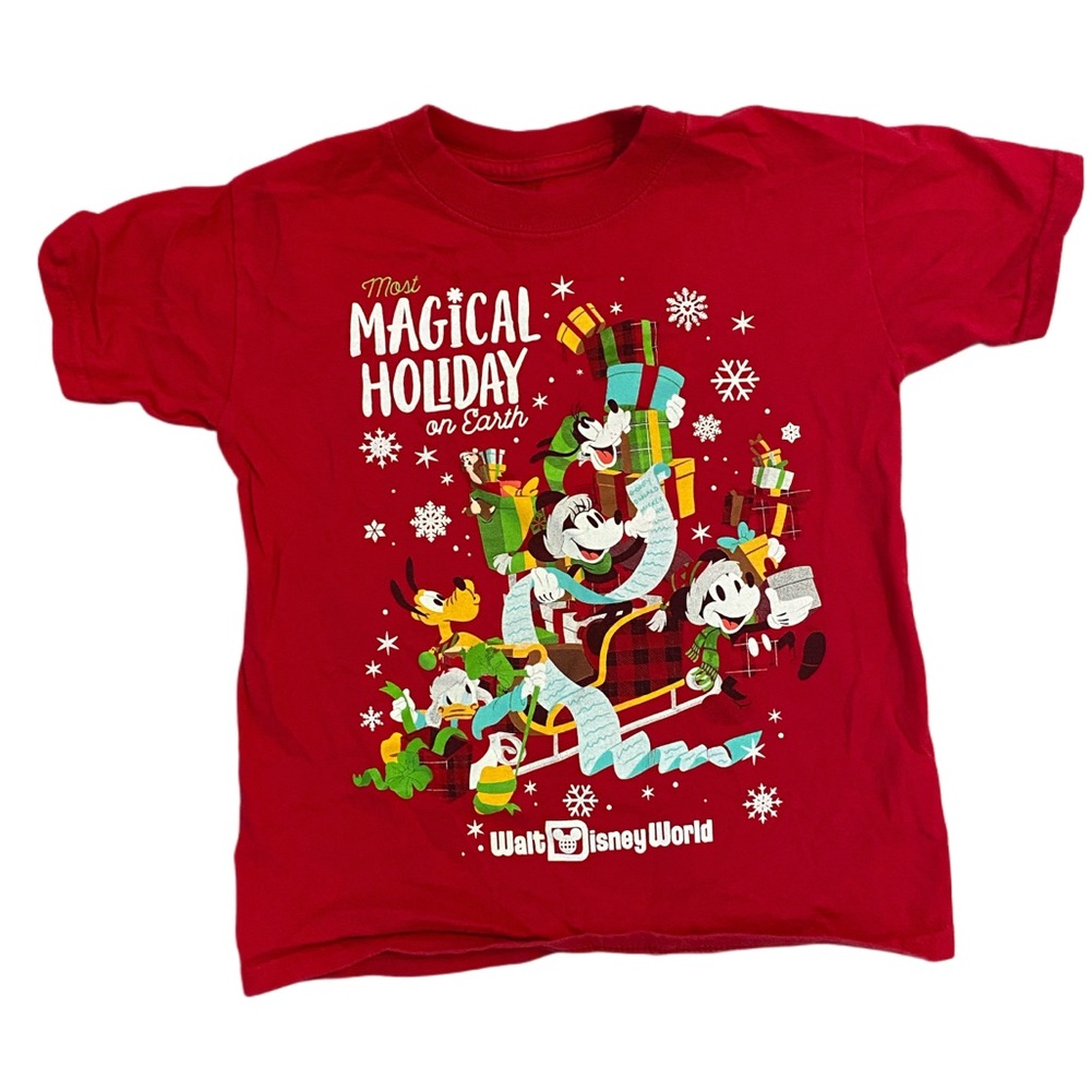 Red Disney Holiday T-shirt for boy or girl classic characters